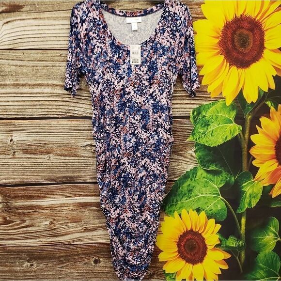 Motherhood Maternity maxi short Sleeve dress NWT - Picture 1 of 7
